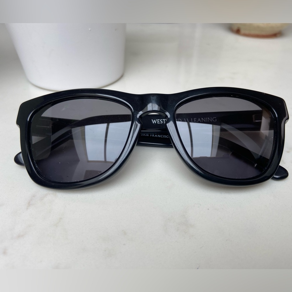 Unisex Westward Leaning pioneer sunglasses with wood detail.